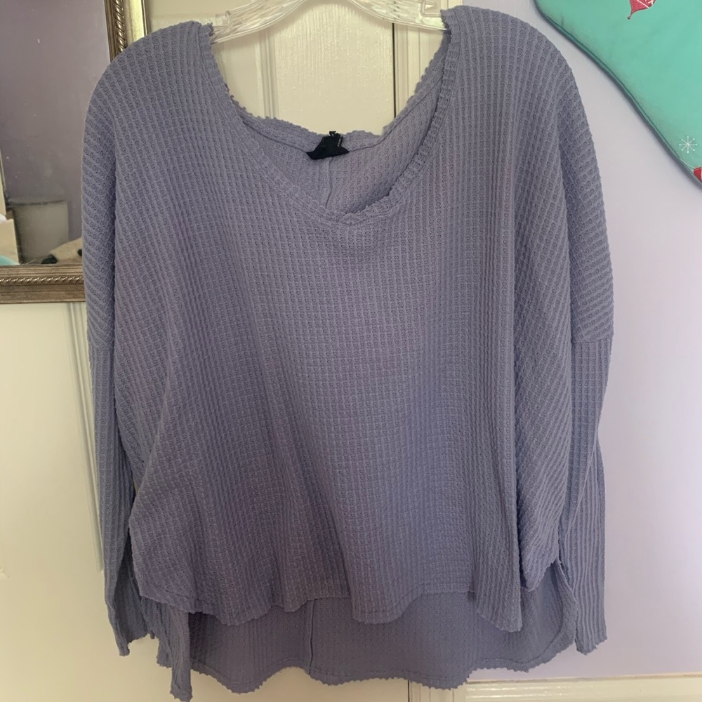 Out From Under Oversized Cozy Thermal V-Neck Top